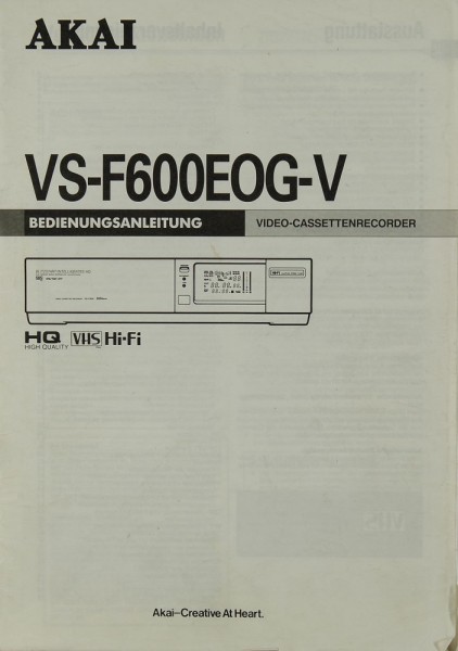 Akai VS-F 600 EOG-V Manual
