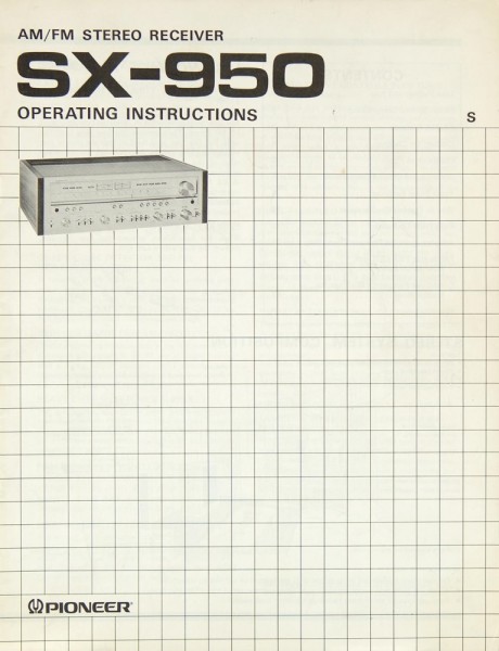 Pioneer SX-950 Owner&#039;s Manual