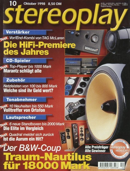 Stereoplay 10/1998 Zeitschrift