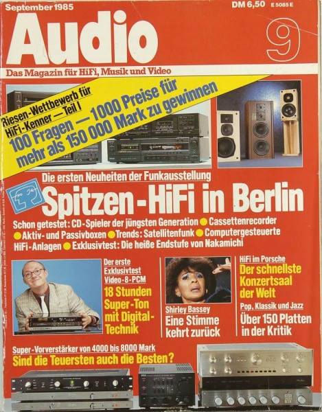 Audio 9/1985 Zeitschrift