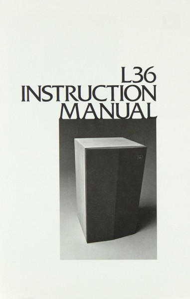 JBL L 36 Operating Instructions