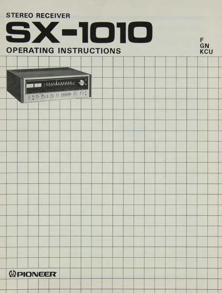 Pioneer SX-1010 Owner&#039;s Manual