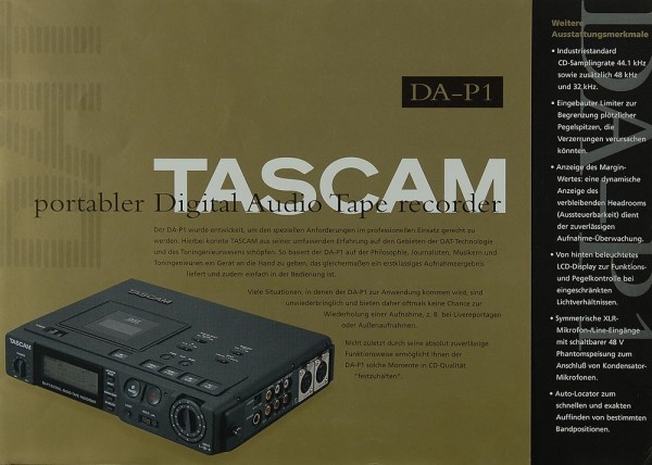 Tascam DA-P 1 Brochure / Catalogue