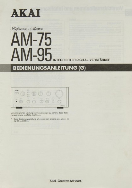 Akai AM-75 / AM-95 Instruction Manual