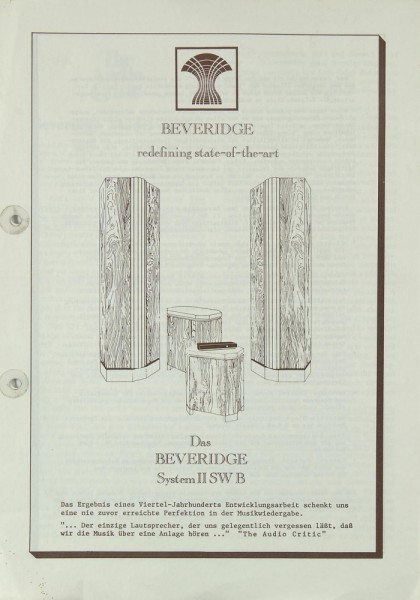 Beveridge System II SW B Manual