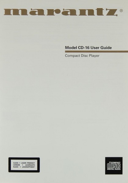Marantz CD-16 Manual