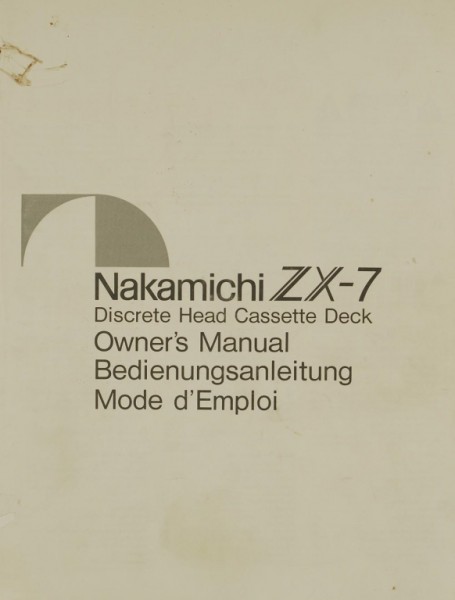 Nakamichi ZX-7 Bedienungsanleitung