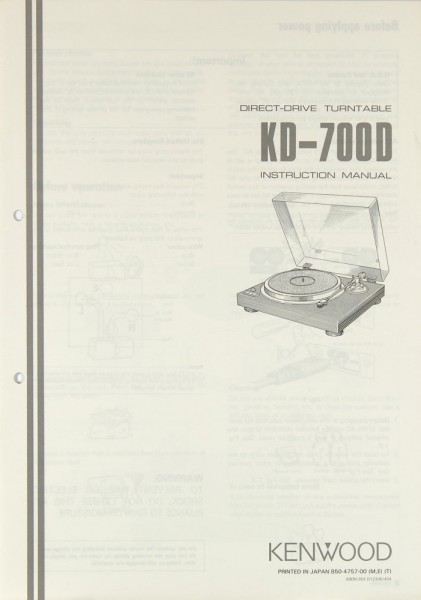 Kenwood KD-700 D Bedienungsanleitung