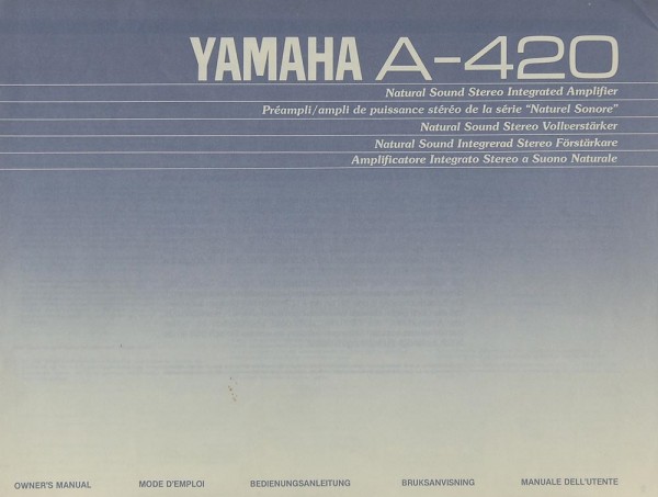 Yamaha A-420 Manual