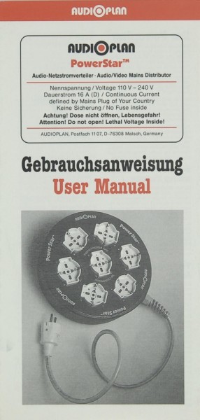 Audioplan Powerstar user manual