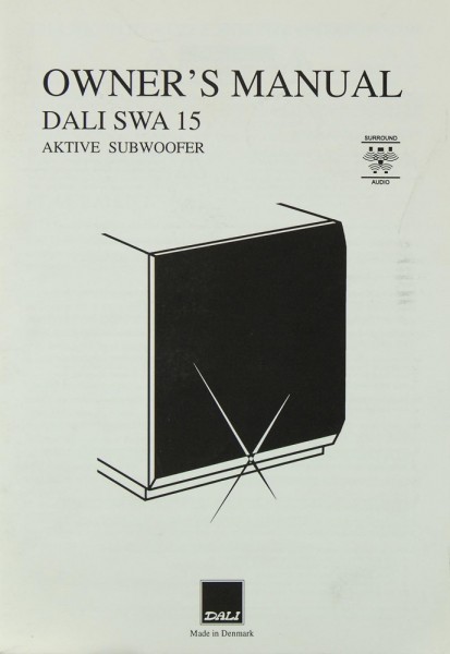 Dali Dali SWA 15 Bedienungsanleitung