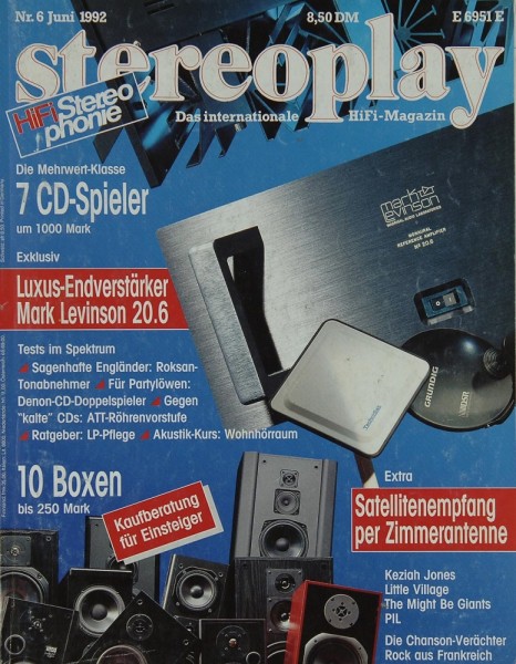 Stereoplay 6/1992 Zeitschrift