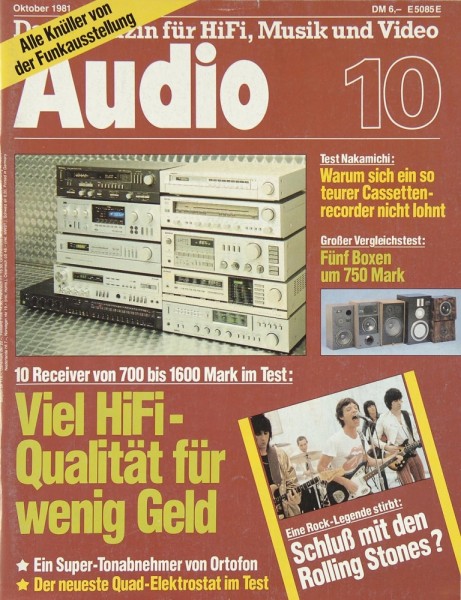 Audio 10/1981 Zeitschrift