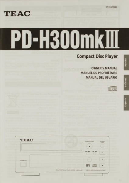 Teac PD-H 300 mk III Operating Instructions