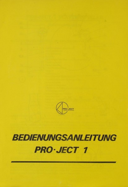 Pro-Ject Pro-Ject 1 Bedienungsanleitung
