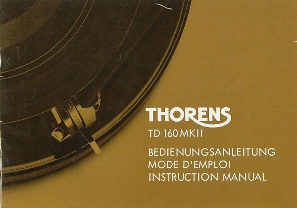 Thorens TD 160 MK II User Manual
