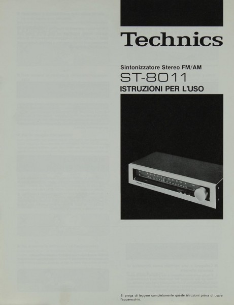 Technics ST-8011 Bedienungsanleitung