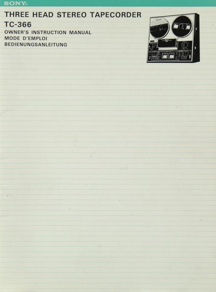 Sony TC-366 Manual