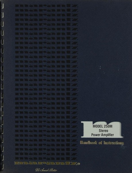 Marantz Model 250 M Manual