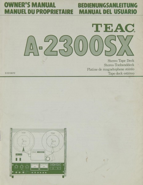 Teac A-2300 SX Bedienungsanleitung