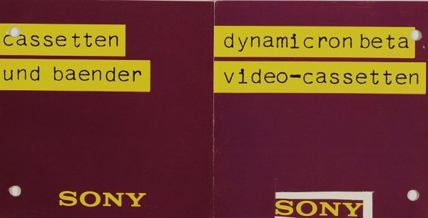 Sony Cassetten und Baender Prospekt / Katalog