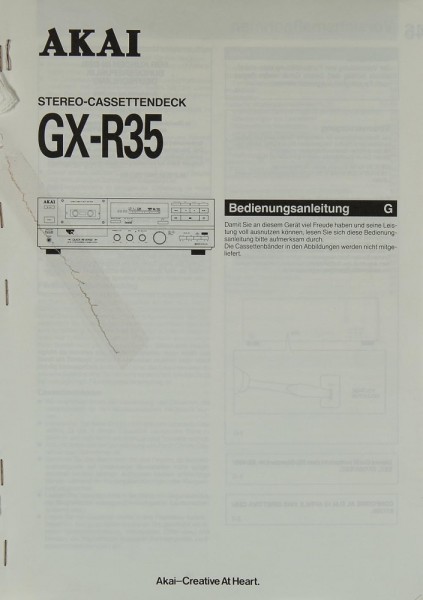 Akai GX-R 35 Manual