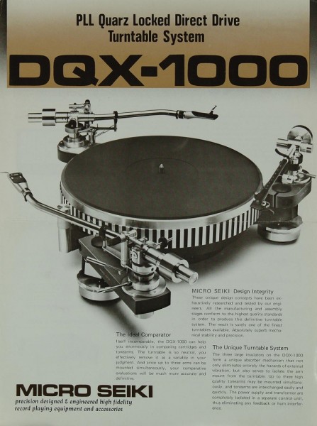 Micro Seiki DQX-1000 Prospekt / Katalog