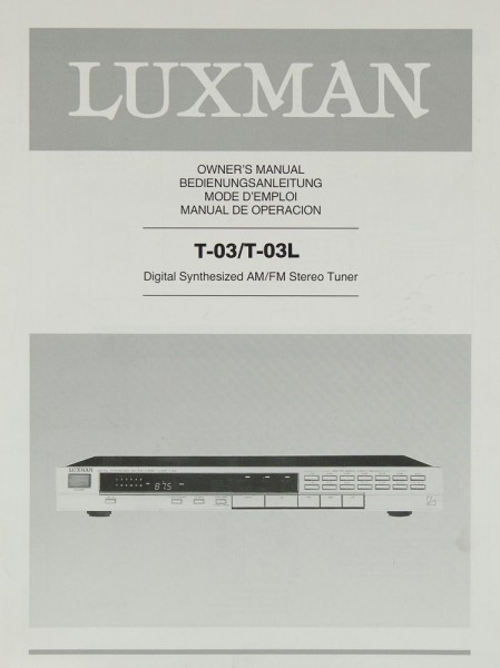 Luxman T-03 / T-03 L Operating Instructions