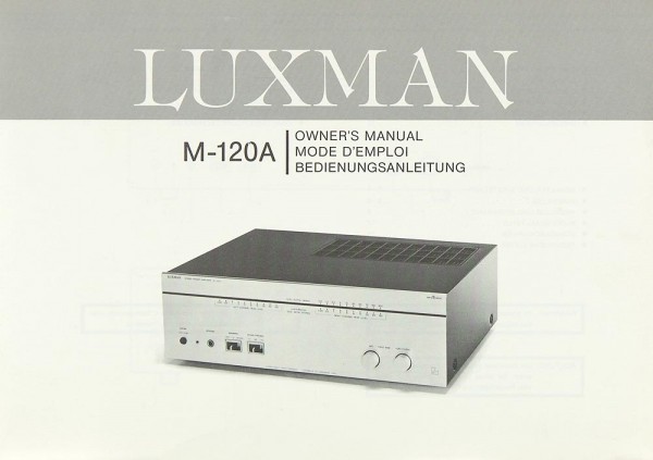 Luxman M-120 A Bedienungsanleitung