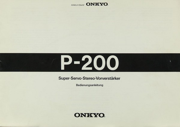 Onkyo P-200 Bedienungsanleitung