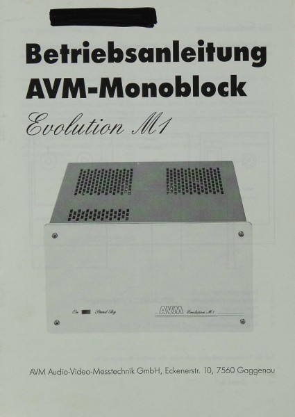 AVM Evolution M 1 Manual