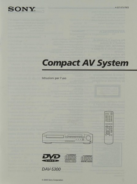 Sony DAV-S 300 Bedienungsanleitung