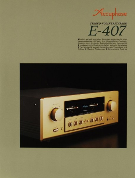 Accuphase E-407 Brochure / Catalogue