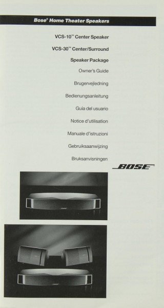 Bose VCS-10 / VCS-30 Manual