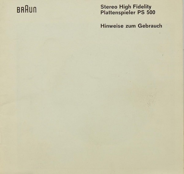 Braun PS 500 Manual