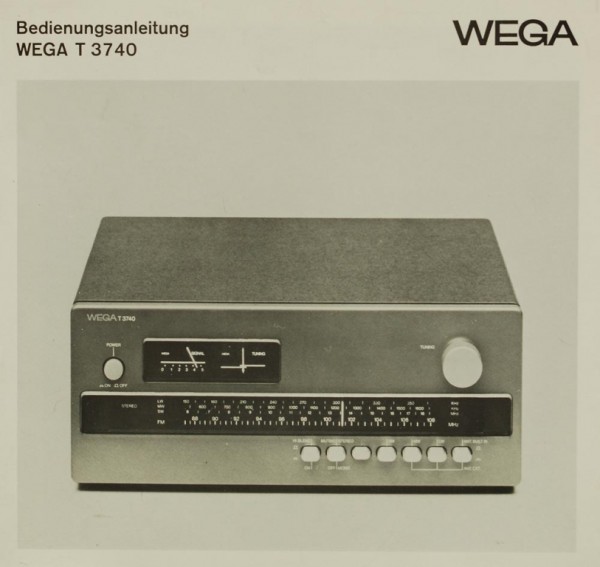 Wega T 3740 Operating Instructions