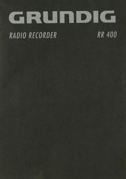 Grundig RR 400 Manual