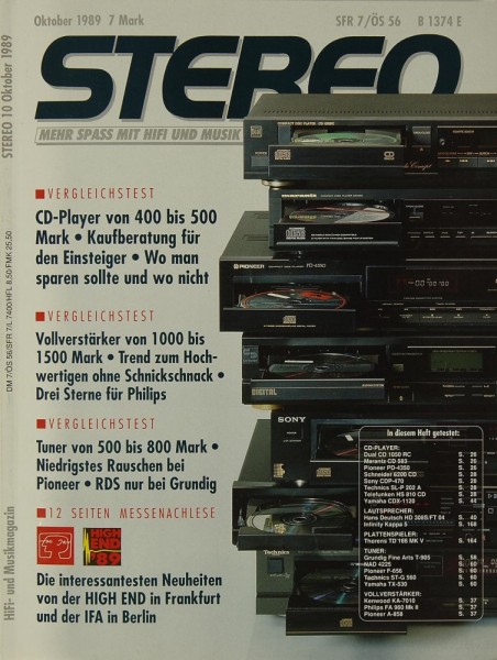 Stereo 10/1989 Zeitschrift