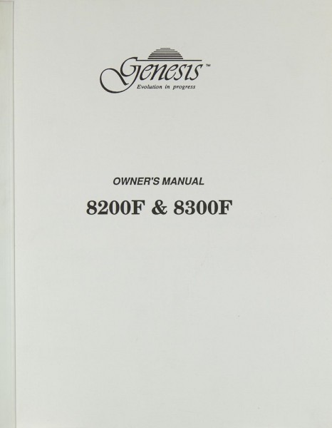 Genesis 8200 F / 8300 F Operating Instructions