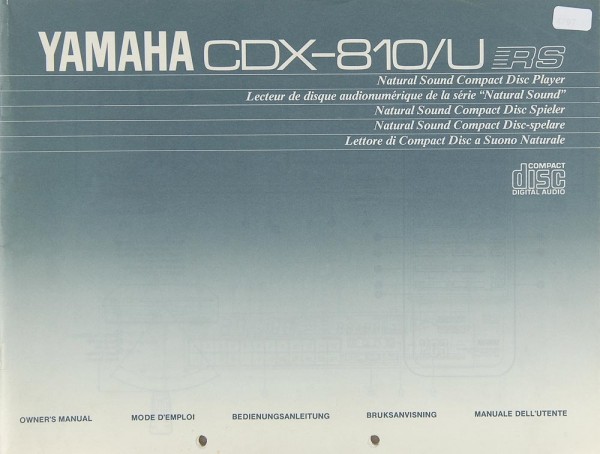 Yamaha CDX-810/U Manual