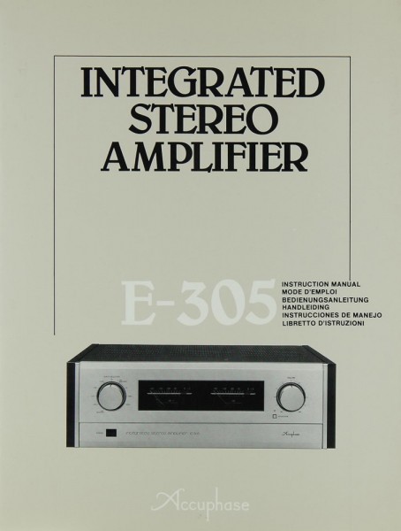 Accuphase E-305 Operating Instructions