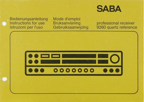 Saba 9260 Operating Instructions