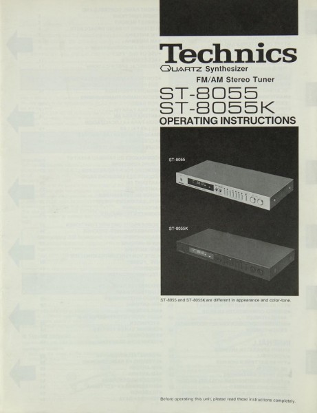 Technics ST-8055 / ST-8055 K Bedienungsanleitung