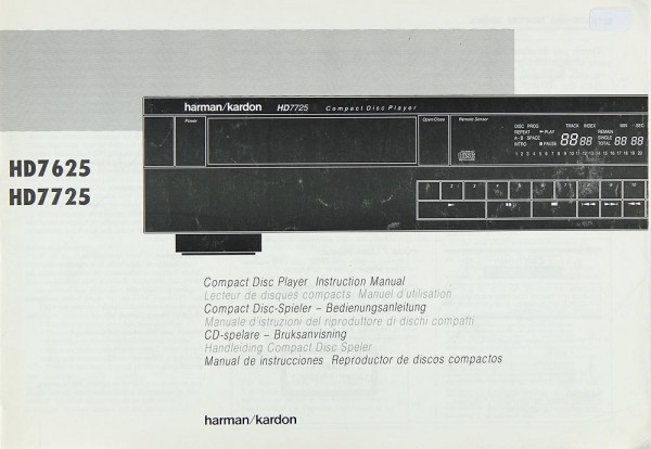 Harman / Kardon HD 7625 / HD 7725 Manual