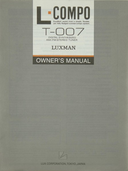 Luxman T-007 Bedienungsanleitung