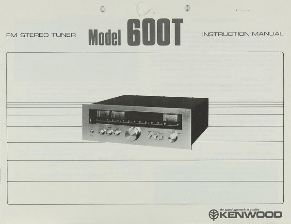 Kenwood 600 T Operating Instructions