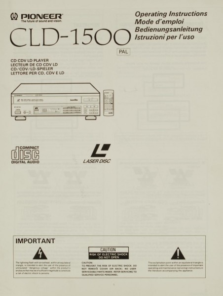 Pioneer CLD-1500 Bedienungsanleitung