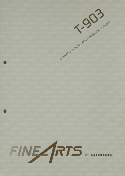 Fine Arts / Grundig T-903 Bedienungsanleitung