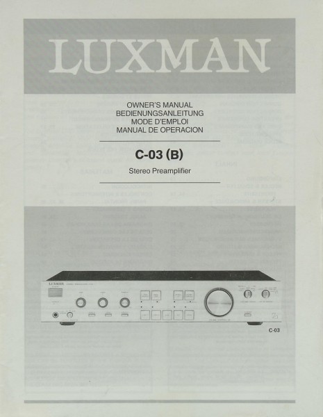 Luxman C-03 (B) Bedienungsanleitung