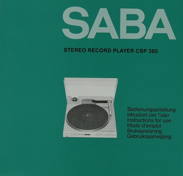 Saba CSP 380 Manual